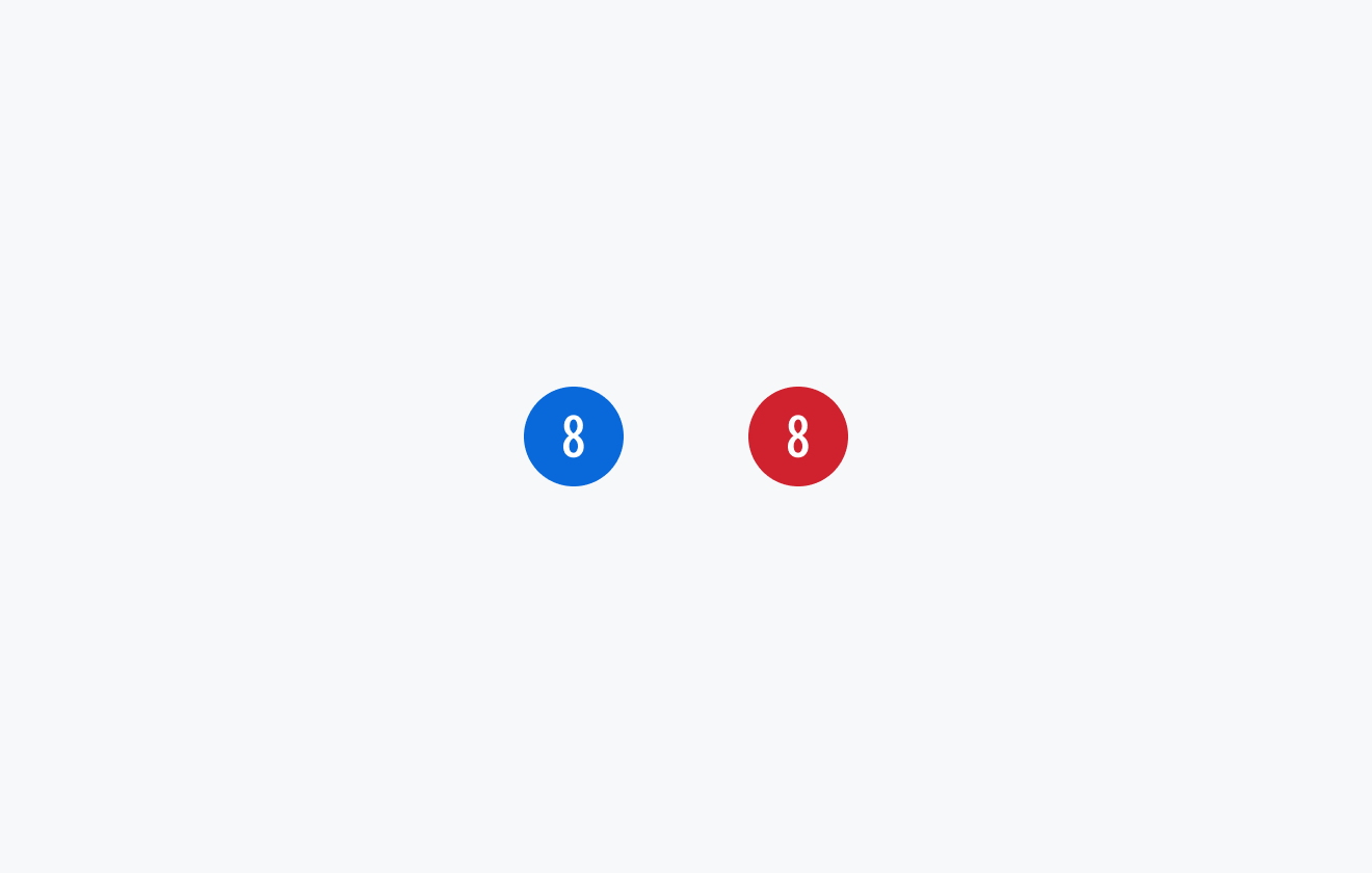 余白なしのBadge。情報を示す青色(normal)と警告を示す赤色(emphasis)の数値「8」を含むBadgeが、周囲に余白なく表示されています。独立配置する場合に使用します。