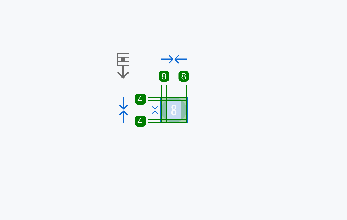 Badgeの寸法仕様を示す図。