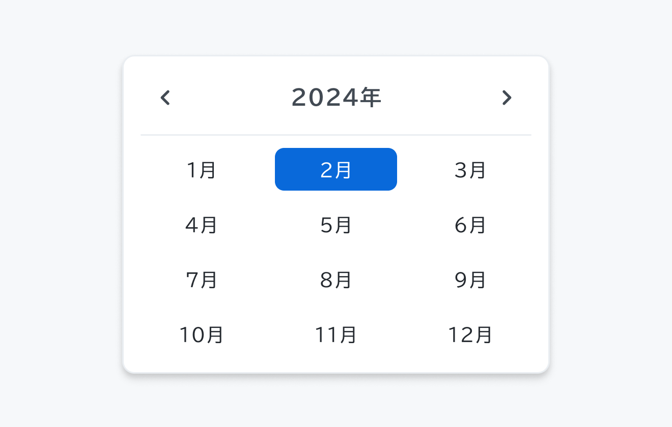 monthビューのCalendar。