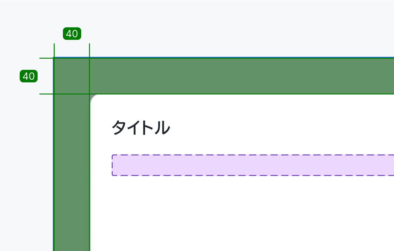 フルサイズのレイアウトを示す図。