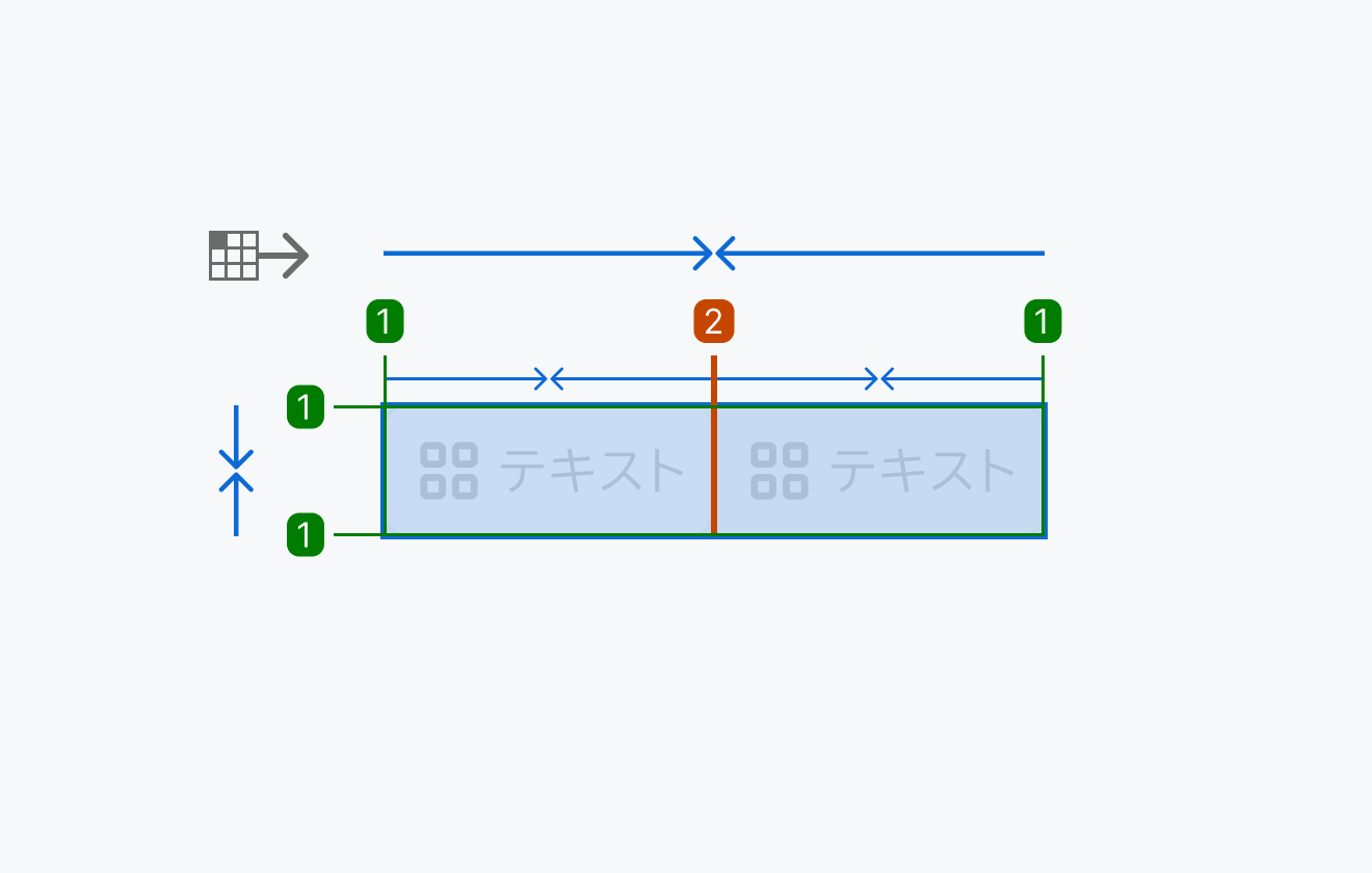 mdサイズの寸法仕様を示す図。