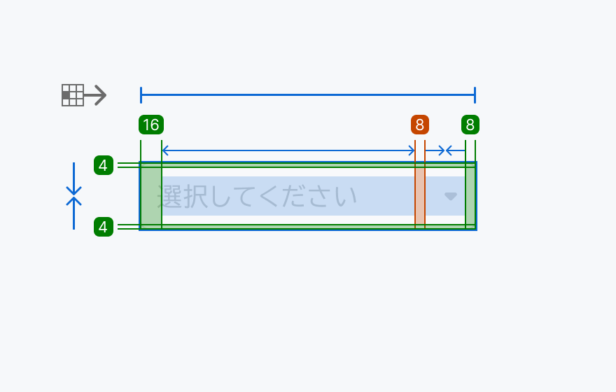 lgサイズの寸法仕様を示す図。