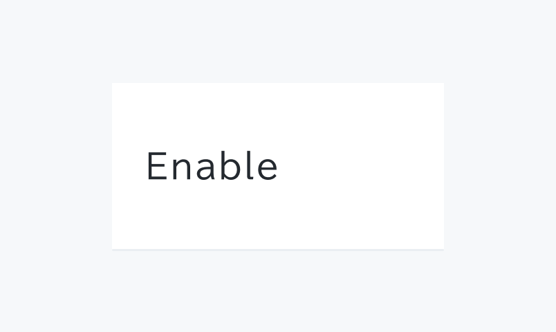 Enable状態。白い背景のテーブルセルに「Enable」というテキストが表示されています。