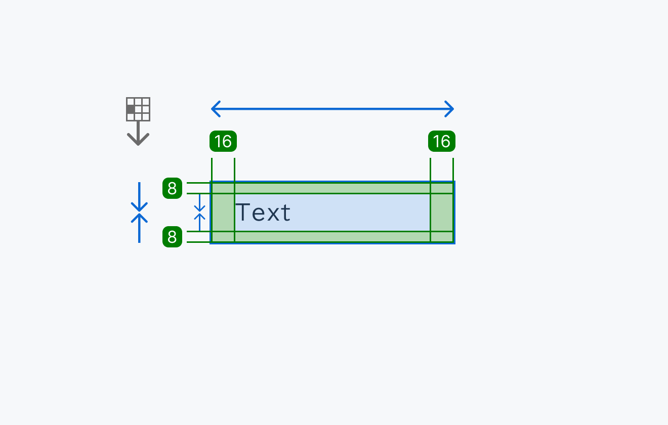 xsサイズの寸法仕様を示す図。