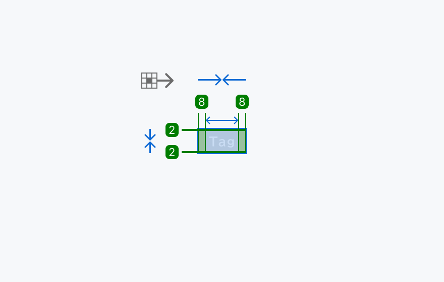 mdサイズの寸法仕様を示す図。