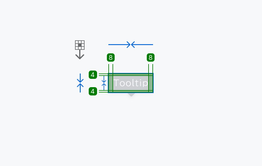 Tooltipの寸法仕様を示す図。